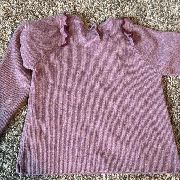 Zara Toddler Long Sleeve Shirt Size 2/3 With Ruffles Purple - Picture 6 of 6